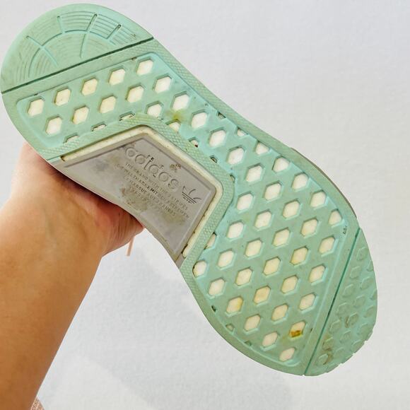 Adidas Originals NMD R1 Womens 7.5 Shoes Pink Knit Soft Body Low Top Sneakers - Picture 11 of 12